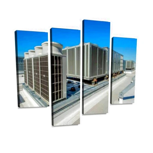 IGOONE 4 Panels Canvas paintings - Rooftop HVAC - Wall Art modern Posters Framed Ready to Hang for Home Wall Decor