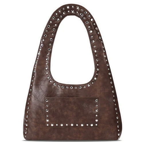 YFGBCX Vegan Leather Hobo Bag Vintage Tote Bag Studded Purses for Women Y2K Purse Fall Stud Crescent Shoulder Bag