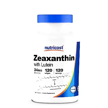 Nutricost Zeaxanthin with Lutein 20mg, 120 Softgels - Potent, Non-GMO, Gluten Free