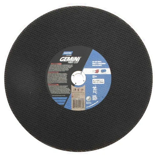 Norton 66253410183 16x5/32x1 in. Gemini Free Cut 57A AO Type 01/41 Stationary Saw Cut-Off Wheels, 30 Grit, 10 Pack