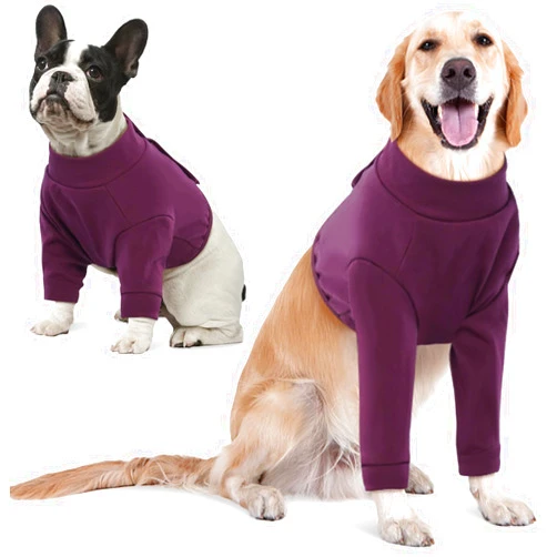 IDOMIK Dog Recovery Suit, Dog Surgery Recovery Suit Front Legs, Comfy Joint Leg Sleeves After Surgery, Elbow Braces Protector for Leg Injuries & Joint Pain, Cone Collar Alternatives,Purple,XL