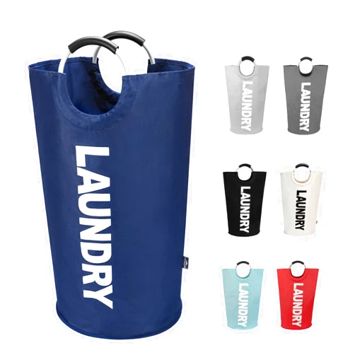 DOKEHOM 125L X-Large Collapsible Washing Laundry Basket Bag (7 Colors) for Bedroom, Fabric (Dark Blue, XL)
