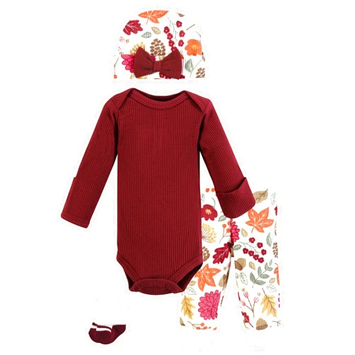 Hudson Baby Unisex Thermal Preemie Layette Set 4pc Long Sleeve Outfit