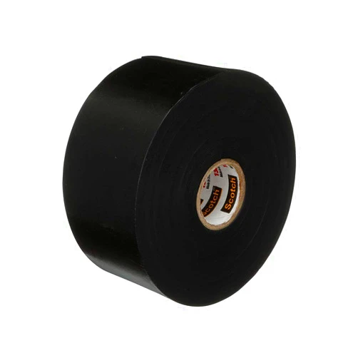 3M Scotch Linerless Electrical Splicing Tape 130C for Wires and Cables, 2 in x 30 ft, Rubber Backing, Self Fusing, UV Resistance, Highly Conformable, Moisture Seal, Black, 1 Roll