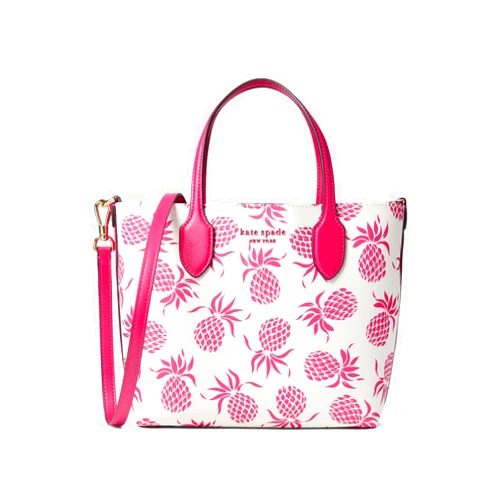 Kate Spade New York Bleecker Pineapple Printed PVC Medium Crossbody Tote, Cream Multi