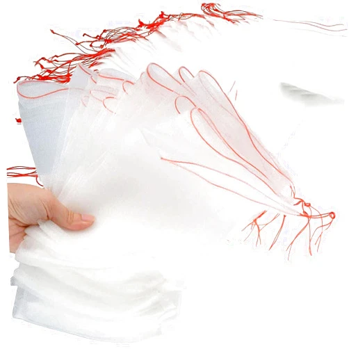 Brave Tour 50 Pcs Garden Plants Netting Protect Bag,Sturdy Reusable Netting Bug Insect Bird Nylon Net Barrier Bag with Drawstring for Protecting Plant Flowerfor Protecting Fruits Plants(12x8 in)