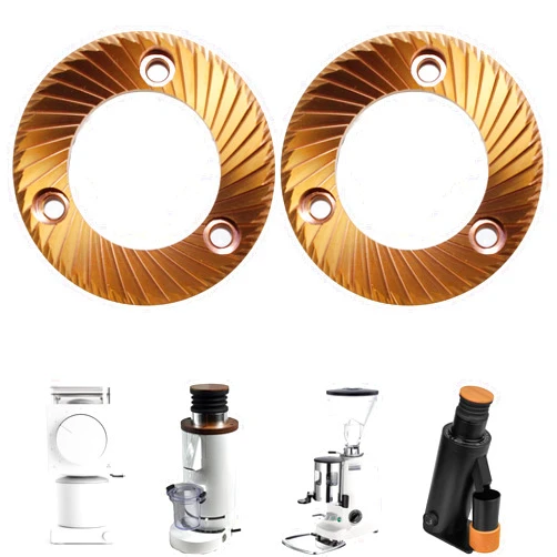 UHIWALKER 2pic Rose Gold Multi-Purpose (Unimodal) Espresso Grinding 64mm Flat Burrs