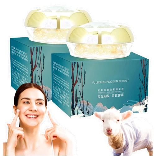 Pilaitya Sheep Placenta Essence Serum, Goat Placenta Anti Wrinkle Essence, Sheep Placenta Anti Wrinkle Serum, Sheep Placenta Capsules (2pcs)