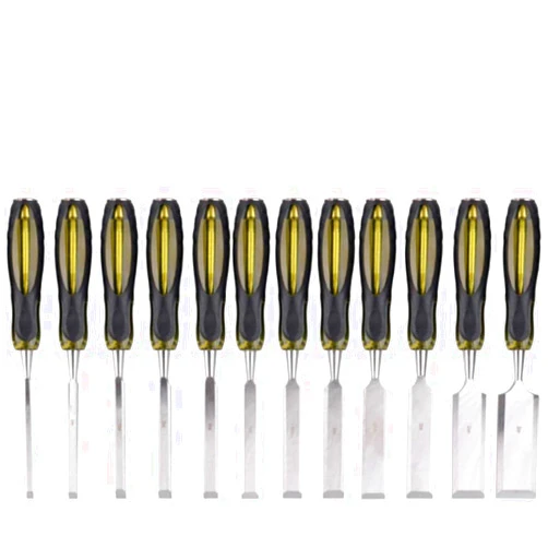MAHWER 12pcs Bevel Edge Chisel Set,Professional Wood Carving Chisel Set,DIY Woodworking Carving Tool Set for Beginner