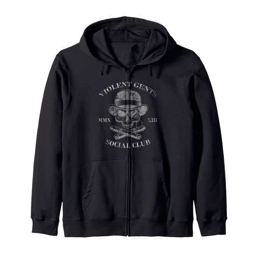 Visit The GENTS VIOLENT SOCIAL CLUB Apparel GENTS VIOLENT SOCIAL CLUB Distinguished Bold Vigilant Zip Hoodie
