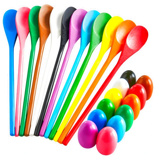 JOYIN 24 PCS Easter Egg and Spoon Race Game Set, 12 Players Carnival Game for Kids & Family Activity Holiday Outdoor Yard Easter Egg Hunt Birthday Party Lawn