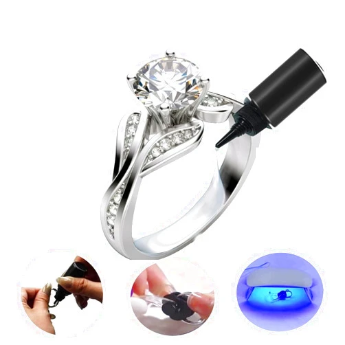 ZehAb Style Invisible Ring Size Adjuster for Loose Rings,Eco-Friendly Ring Size Adjuster for Any Shape and Ring Fitter,Comes with Ring Adjuster Adhesive UV Light Easy to Apply,Ring Resizer for Loose Rings