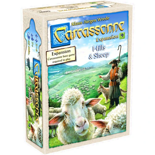 Z-Man Games Carcassonne Hills & Sheep Board Game EXPANSION - Manage Flocks, Cultivate Vineyards, and Craft Hills! Strategy Game for Kids and Adults, Ages 7+, 2-6 Players, 45 Minute Playtime, Made by Z-Man Games