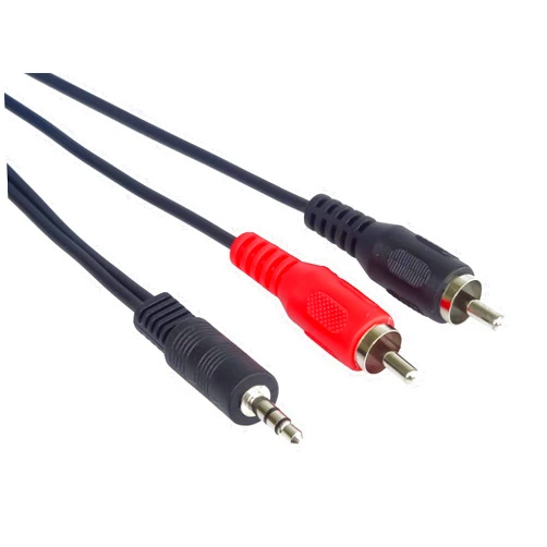 PremiumCord Jack to RCA Y Cable 2 m, Jack Plug 3.5 mm to 2X RCA Male, Jack to RCA, Stereo Audio, for Digital Camera, TV, Mobile Phones, MP3, HiFi, Colour Black