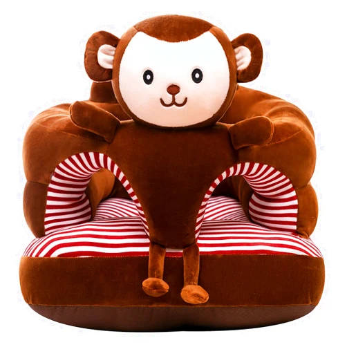 PUXU Baby Support Seat, Cute Baby Sofa Chair for Sitting Up, Comfy Plush Infant Seats (Monkey,W17.5 x H17.5)