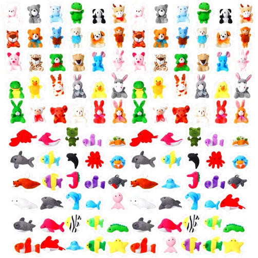Jerify 120 Pieces Mini Plush Animals Toys Set Cute Small Stuffed Animal Plush Keychain Bulk Tiny Stuffed Ocean Toys Pack for Classroom Rewards Goodie Fillers Bag Themed Party Favors