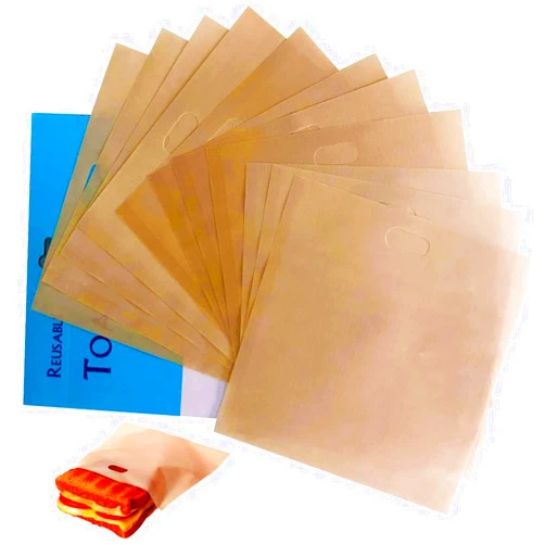 Akblaklsa 12 Pack Reusable Toaster Bags Non-Stick, Toasted Sandwich Bags, Washable Toastie Bags for Toaster Microwave Grill, Toast Bags for Toast Sandwich Panini Snacks