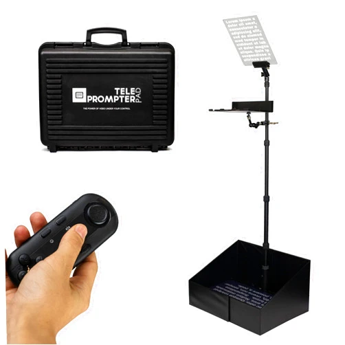TELEPROMPTER PAD iPresent PRO Portable Presidential Teleprompter for iPad Tablet & Monitor with Remote Control, Hardcase & APP, Live Events Public Speaking & Conference, Speech Prompter Stage Autocue