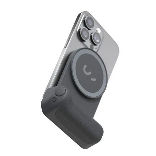 ShiftCam SnapGrip - Mobile Phone Camera Grip with Wireless Shutter Button - Magnetic Mount Snaps on to Any Phone - Built in Powerbank with Qi Wireless Charging - Tabletop Dock | Midnight