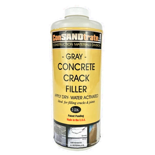 ConSANDtrate Concrete Crack Filler - Gray - 3 lb. (Single Bottle) for filling in concrete cracks on driveways, walkways and patios.