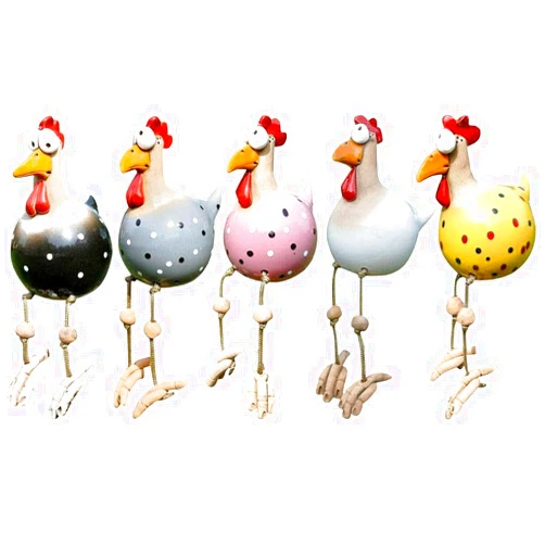 Zerone 1PC Garden Chicken Statues, Ceramic Chicken Decor Animal Figurine Ornament for Garden and Home Decoration, and Not Fade Rooster Decor(Pink)