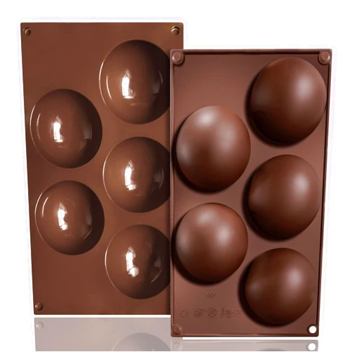 Inn Diary 5-Cavity Large Semi Sphere Silicone Mold Cocoa Chocolate Bombs Molds for Chocolate, Cake, Jelly, Pudding, Handmade Soap, Candy,Set 2