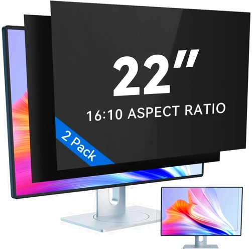 IPROKKO [2-Pack] 22 Inch Computer Privacy Screen Filter for 16:10 Widescreen Monitor, Removable 22in Anti Blue Light Glare Privacy Shield, Anti Spy Security Protector for Hp Dell Asus Acer Samsung