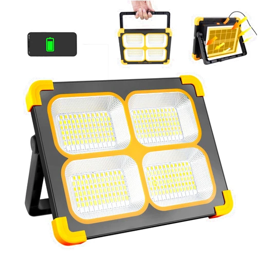 Eraylife Rechargeable LED Work Light, 120W 348Leds 10000LM Magnetic Work Light Rechargeable LED Flood Light for Job Site Car Repair Camping, Portable Waterproof Solar Work Light with USB Output