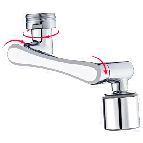 EXSSRACH Faucet Extender, 1080° Rotating Faucet Extender, 2 Modes Faucet Extender for Bathroom Sink, 1080° Swivel Faucet Extender Aerator for Sink, Silver