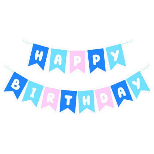 ZHENGYE Blue Pink Happy Birthday Banner Birthday Sign Blue Theme Birthday Party for Kids Girls Birthday Party Decorations Supplies