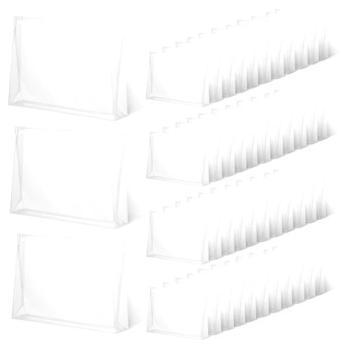 Arganrro 50-Pack Mini Clear Makeup Bag Organizer Pouches - Small PVC Waterproof Cosmetic Bags with Zippers - Plastic Travel Toiletry Bags for Makeup and Accessories