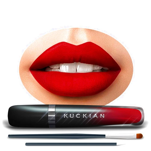 KUCKIAN COSMETICS DINNER AT 8, by Kuckian - Sexy Red Lipstick - LONG LASTING - Liquid Velvet Supremé - Cruelty Free, Vegan, Liquid Matte, No Smudge