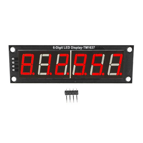 Hyuduo 6 Digit Display Board 6 Digit 7 Segment Digital Tube Display Module 0.56in Red Display LED Module TM1637 Drive Digital Tube Led Segment Displays