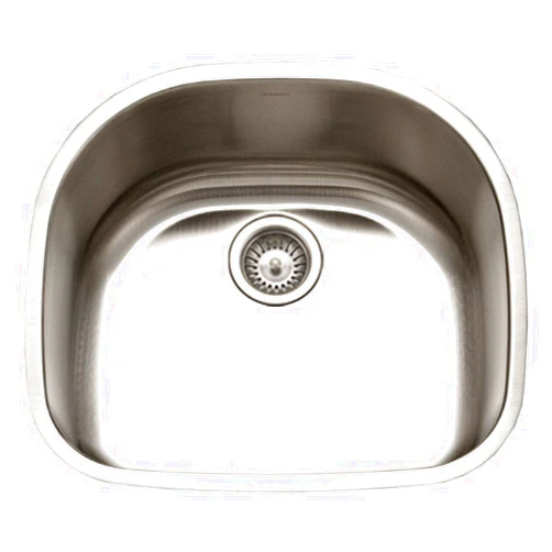 Houzer STS-1400-1 Eston Series Undermount Stainless Steel Single D Bowl Kitchen Sink, 18 Gauge