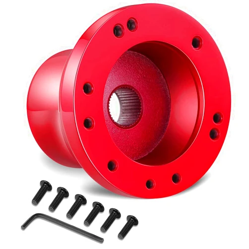 SAMXOMAP Golf Cart Steering Wheel Adapter for Club Car Precedent, 5 Or 6 Holes Club Car Precedent Steering Wheel Mounting Adapter, Red