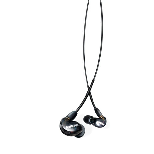 Shure SE215 PRO Wired Earbuds - Professional Sound Isolating Earphones, Clear Sound & Deep Bass, Single Dynamic MicroDriver, Secure Fit in Ear Monitor, plus Carrying Case & Fit Kit - Black (SE215-K)