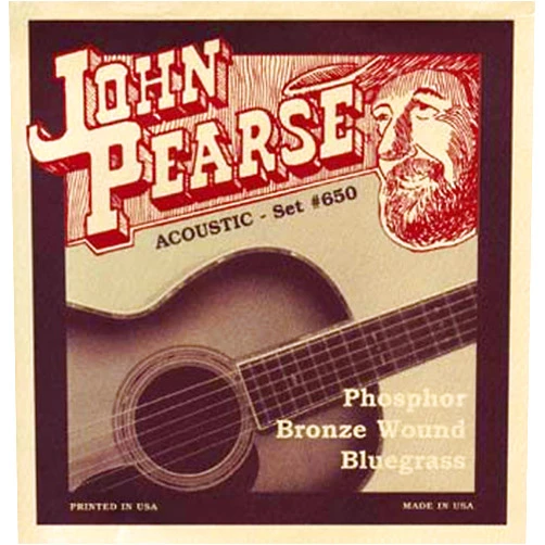 John Pearse P650 Bronze Acoustic Guitar Strings, Medium