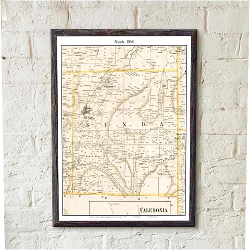 MG Global Historical Poster of Old Nunda 1858 New York Genealogy Livingston County | 11x17 12x18 16x24 24x36 Unframed Print Wall Art Gift | Vintage Antique Decor