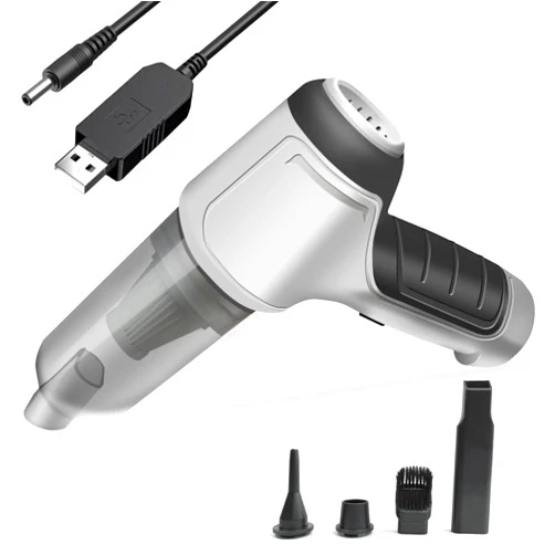 Generic Strong Handheld Mini Portable Compact Car Vacuum Cleaner & Blower 2 in 1 with HEPA Filter, Lightweight Design, Long Running Time, Powerful Suction - Crevice Tool & Extension - 15000 PA Suction
