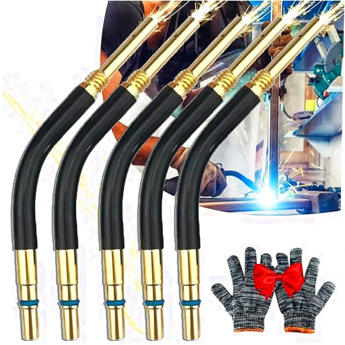 YIMISIMON Welding Gun Bending Pipe Bending Rod, 360 Flexible Mig Welding Neck Head, Flex Welder Extension Accessories (5PCS, 500A)