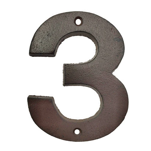 TripDock 4.9 inch House Number for Outdoor or Indoor-Premium Rustic Cast Iron Numbers and Letters for DIY Mailbox Number/Door/Street/Planter Boxes Number and More/Number 3