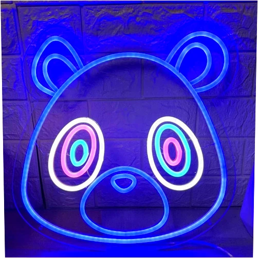 Warmthwish Anime Graduation Bear Neon Sign Anime Flex Led Neon Light Sign Bedroom Wall Decor Bar Shop Wedding Sign Christmas Gift (blue)