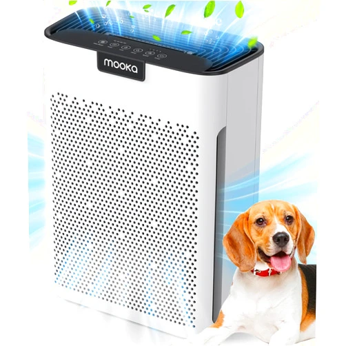 MOOKA Air Purifiers for Home Large Room 2000 Ft² with Washable Filters, Fragrance Sponge, MOOKA H13 HEPA Filter Pet Air Purifier for Bedroom, Air Cleaner for Smoke Dust Pollen Pets Hair Odor, KJ190L White