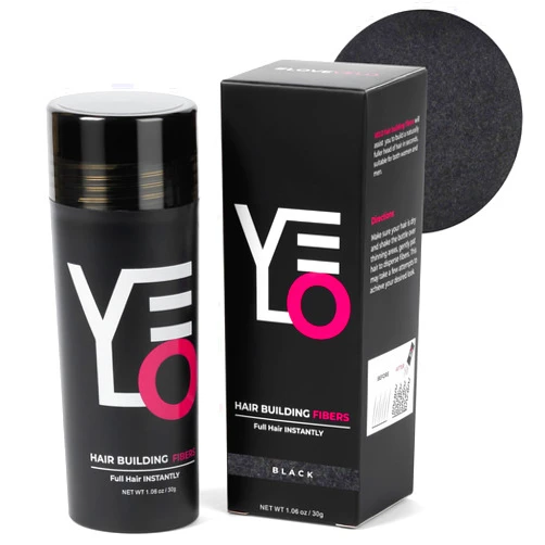 VELO Hair Building Fibers for Thinning Hair, 30g Fill in Fine, Instantly Thicker & Fuller Look, Hair Thickening Fiber, Conceals Hair Loss, Hair Powder for Women & Men, Long Lasting Formula (BLACK)