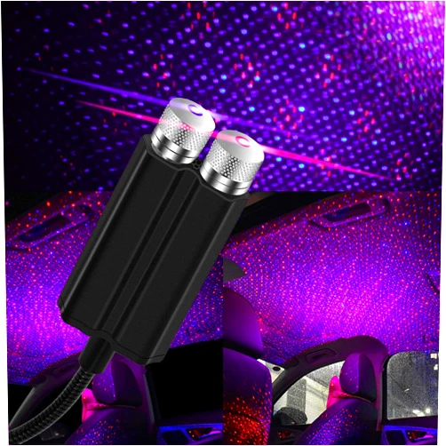 LEDCARE USB Night Light Star Projector, LEDCARE 2 in 1 Interior Car Roof Lights, Adjustable Romantic Portable USB Ceiling Star Projector Decorations for Car, Ceiling, Bedroom, Red/Violet Blue
