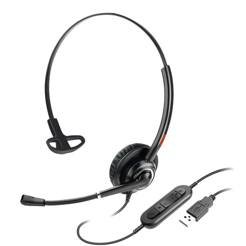 EMAIKER USB Headset with Microphone for Office Call Center Telework, Light Weight 1 Ear USB-A Headset with Noise Canceling Microphone for Laptop, Work for Webinar, 3CX, Teams, Zoom Webex Conference,Dictation