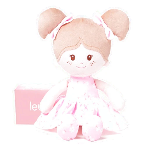 LeyaDoll Soft Baby Doll Toys (12''), My First Baby Rag Doll for 1 Year-Old Girl Birthday Gift, Christmas Plush Toys Gift for Toddler Kids Infants -FloraBelle(Pink)