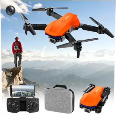 Qiopertar Drone with 1080P HD FPV Camera Remote Control Toys with Altitude Hold Headless Mode One Key Start Speed Adjustment Gravity Control Obstacle Avoidance Gifts for Boys Girls Orange