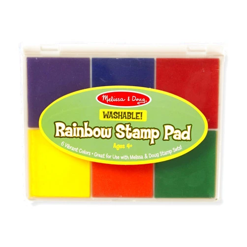 Melissa & Doug 6-Washable Color Stamp Pad + Free Scratch Art Mini-Pad Bundle [16377]