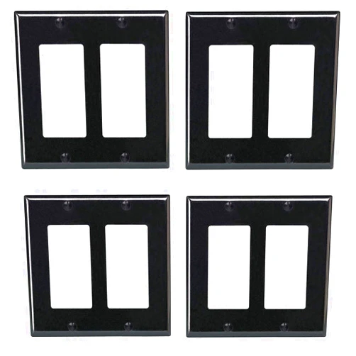 Leviton R04-80409-00E Double Gang Wall Plate, 4 PACK
